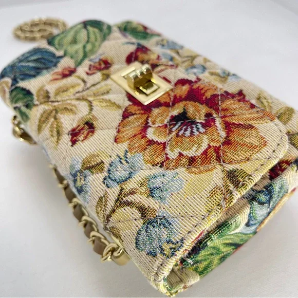 Persaman New York Tapestry Floral Shoulder Bag w/ Chain Strap - Picture 8 of 15